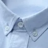 Chemises décontractées pour hommes Coton blanc oxford pour hommes manches longues