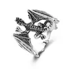 Band Rings Retro Dragon Bat Ring Womens Gothic Ajuste Abertura de Animal Abertura do Punk Halloween Jóias Acessórias de Jóias Q240429