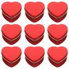 10pcs Saint Valentin Boîte de bonbons en forme de coeur