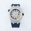 2024 High en Moissanite Diamond Silicone Band Hip Hop VVS Iced Out Custom Watch for Men Cadeau