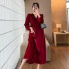 Casual jurken Elegant feest Solid color fluweel fluweel A-lijn AKLE-jurk 2024 Autumn/Winter Fashion Loose Big Size moederschap