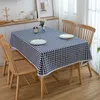 테이블 천 특별 행사 매일 사용 홈 체크 주름 무료 그리드 깅엄 세탁 가능한 식탁보 가족 저녁 식사