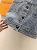 Damesvesten Designer Elegant Cool Modern en modieuze mouwloze denim top met contrasterende reversketen met één borsten Kort Vest voor vrouwen