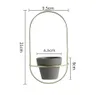 2 Pieces Pottery Planters Modern Hanging Pots with Metal Stands Small Flower Vase Home Wall Decoration Y2007092101517