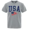 Heren t-shirts usa brief vlag hiphop geprinte mannen vrouwen t shirts crewneck s-xxxl kleding los ademende t-shirt strt casual t-shirt y240429