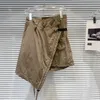 女性のショーツ女性2024夏のクイック乾燥不規則なハイウエストレディースファッションすべて一致した堅実な女性の発砲スカート