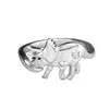 Кольцо кольца кольца Dinosaur Симпатичное серебряное открытие Регулируемое лучшее любовь подарка дизайна животного животного подходит для женского панк -стиля Q240429
