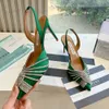 Aquazzura Strass Cross Gurt verschönerte Seidenpumpen Schuhe Stiletto Slingbacks High Heels Schuhe 105mm Spulen Frauen Luxurys Designer Kleiderschuh Fabrikschuhe