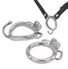 Appareils en acier inoxydable Anneau de coq avec oreilles et ceinture de sangle PU pour la cage assortie qui utilise un système de verrouillage intégré7372875