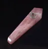 4 tum naturlig safir ametist kristallkvarts stenrökrör för tobaksked bong rökmix färg3658597