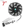 Electric Fans Universal 7/9/10/12 inch 12V 80W 2100RPM Automotive Air Conditioning Electronic Cooling Fan Blade Electric Cooling Installation KitWX