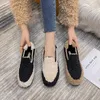 Casual Shoes Big Size Woman All-Match Clogs Platform Loafers With Fur Round Toe Female Sneakers Large Creepers Slip-on