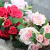 Flores de casamento Flor de rosa artificial com 10 cabeças simulação de seda de buquê para arco Decoração de casa Flore