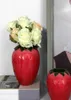 Vazen 2021 Strawberry Flower Vase Desktop Ornament Creative Pot Art Sculpture Desk Bureau Organizer Home Decoratie Flowerpot8843863