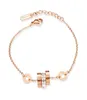 Lady Silver Ladies Rose Gold Diamond Charm Bracelets Designer Fashion Titanium Stahl einfache römische Ziffern Kettenarmband 29205717