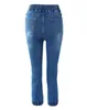 Frauen Jeans Draw String Taille Taschen Details Ripped Women Frühling Sommer -Jeanshose hoch sexy sexy