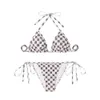 Kvinnors badkläder bikini baddräkt kvinnor sommar sexig exponerad trepoäng hängande nacke rent önskan stil liten bröst baddräkt 2024 ny