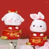 Figuras decorativas 2024 Decoração do ano chinês Figuras em miniatura Resina Zodiac Ornament Fairy Garden