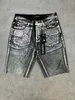 Lila varumärkesdesigner mens lila jeans shorts gata hip hop casual kort knä lenght jean kläder hög kvalitet shorts denim vanlig kvinna jeans d3db