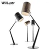 Vloerlampen led vork lamp canvas stof schaduw modern licht verlichting woonkamer zitkamer studeert sofa side office