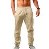 Pantalon masculin masculin en coton en coton automne nouveau respirant couleur solide fitness street costume s-3xl q240429