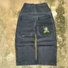 Women's Jeans Y2k Casual Vintage Straight Gothic Fashion Pants Letter Print Women High Street Denim Trousers Baggy Man