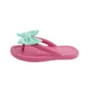 EVA Slippers With Cute Bow Pink Green Rubber Flats Flip Flops For Womens Ladies Girls Summer Sandals Beach Room Shoes Trend 771