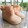 Boots Children Rain For Girls Toddlers Kids Shoes Soft Pvc Jelly With Bow-Knot Cute Water-Proof 231019 Drop Delivery Dh3Hv