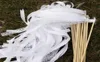 50pieceslotstyle En vit bandbröllop trollstavar med Silver Bell Wedding Ribbon Stickribbon Twirling Streamers 2111052718989