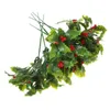 Decorative Flowers Christmas Berry Branch Artificial Fruit Berries Stems Xmas Leaves Bouquet Home Wedding Cherry Tree