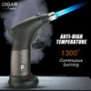 HL026 Double jet bleu flamme torche noire pistolet à la brique du cigare sans soudage à gaz butane torche de cuisine rechargeable