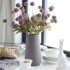 Decorative Flowers 5 Head Silk Ball Chrysanthemum Artificial Flower Fake Dandelion Long Branch Bouquet Leaves Home Party Decor Arrangement