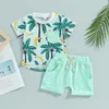 Clothing Sets Toddler Baby Boy Summer Clothes Coconut Print Short Sleeve Button Down Shirt And Shorts Set Beach Two Piece Outfits