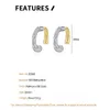 F.I.N.S Original S925 Pure Sterling Silver Gold Color Stiching Tangcao Patterns C-Shaped Earrings Push-Back Piercing Ear Jewelry 240428