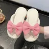 Eva Slippers с милым луком розовые зеленые резиновые квартиры шлепанцы для женских женских девочек летние сандалии пляжные комнаты 2024