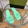 Sandalias de diseñador Diapositivas de caucho zapatillas de goma Damas Jellas de playa Flat Glany Orange Summer Otoño Mulas de lujo al aire libre