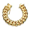 Bracelet de créateur Brand Explosions Mesdames 10/12/14/16/18/22 / 22 mm en or authentique Coproplate en cuivre Grande Chaîne Cubaine Boucle de boucle