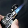Creatief drie spray pistool hoofd sigaar lichter Winddicht Triple Jet Flame Torch Sigaren aanstekers Butane Sigaretten aanstekers Rookpijpgereedschap Rookpijpgereedschap