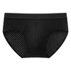 Underpants Men Panties Breathable Stretchy Quick Dry Fine Mesh Male Briefs Non-pilling 3D Wrapping Summer Cool Clothing