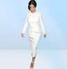 Autumn Winter Long Sleeve White O Neck Belted Plain Dress Office Formal Women Sexy BodyCon Bandage Elegant Party Slim Casual Dress4078473