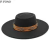 Sombreros de borde anchos Hates de cubo Nuevos sombreros Fedora para mujeres 9.5cm de ancho Brim caki Black Felted Dress Hat Panama Church Men Jazz Sombreros de Mujer J240429