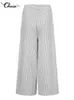 Celmia Women Eleganckie spodnie z wysokim talią Modną Modną szeroką nogi Pantalon swobodne luźne kieszenie spustki w lupgggy ponadwymiarowe 240428