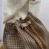 Mode kvinnor handväskor glänsande diamant hink bröllop fest axel underarmsäck för shopping 240423