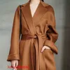 Maxmaras Womens Wrap Coat Camel Hair Coats Double Sided Cashmere for Women Max Autumnwinter Water Ripple Logo 100 Large Bathrobe Labbro Woolen Coa Rjrw 9icj