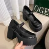 Fashion White Platform Pumps for Women Super High Heels Buckle Strap Mary Jane Shoes Woman Goth Thick Heeled Party Shoes Ladies 240418