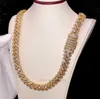 BUSSDOWNown Luxury Mix Cut Chain hiphop Chain 13mm oro oro Baguette certificato rotonde rotonde glinata Moissanite Miami Cuban Collana