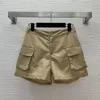 Tweedelige kledingontwerper vroege voorjaar nieuwe werkkledingstijl lange mouwen staande nek elegante jas+hoge taille a-line shorts set (hoed afneembaar) 02MB