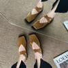 Прибыл дизайн Mary Jane Shoes Women Elegant Square Toe Flats Summer Outdoor Elastic Band Sandal Fashion Ladies 240426