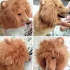 Vêtements pour chiens déguisés lion crinière costume réglable avec des oreilles queue pour les chiens moyens à chiens Brown