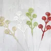 Fleurs décoratives 10pcs Ornement de Noël paillettes Gold Powder Branche Arbre Décoration Décoration des plantes en plastique Décor de mariage